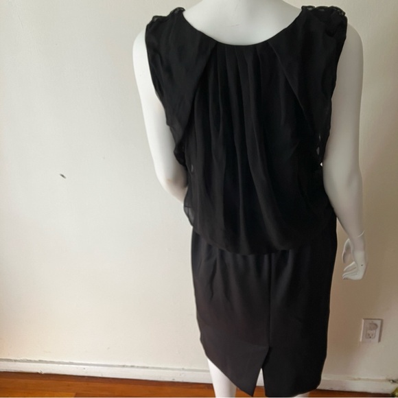 Lafayette 148 sample piece dress in black silk w/elastic waist - Picture 2 of 14